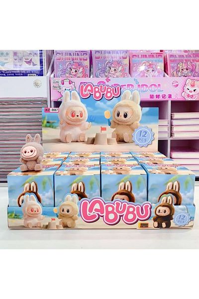 fulina 12PCS Mini Labubu Blind Box Cartoon Flocking, High-value Cute Figures Doll Desktop