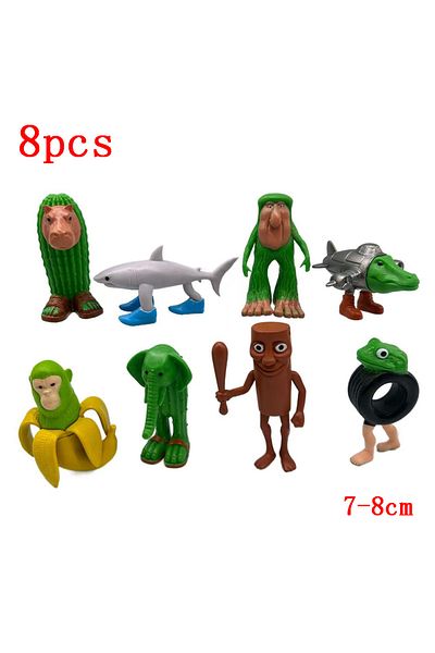 BANDAI 8pcs New Tung Tung Sahur Italian Brainrot Wooden Stick Creative Toys Desktop Decoration Collection O