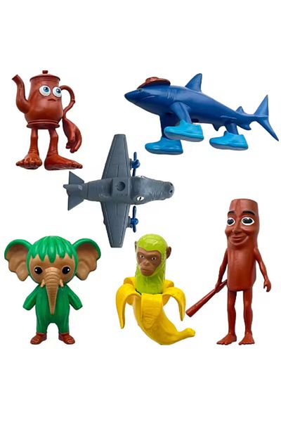 BANDAI 6Pcs whole Tralalelo Tralala Figure Tung Tung Tung Sahur Figure Toy Tralalero Tralala Shark Figure B