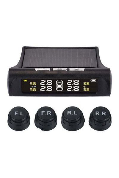 COOYA Car Tire Pressure Solar Energy Monitoring System With 4 External Sensors (Black)