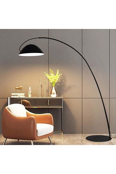 COOYA Fishing Floor Lamp, Three Color Dimming, Used for Home Decoration, Small 20 Watt Metal Base
