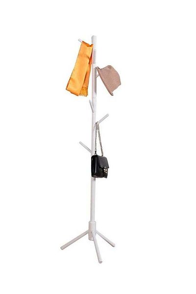 COOYA Free Standing Coat Rack with 8 Hooks, Solid Sturdy,Tree-like Design, Office/Home, White