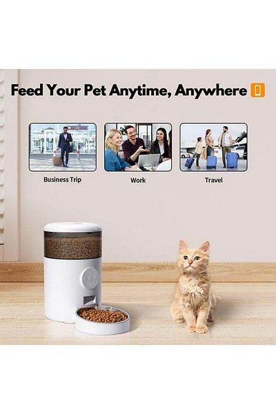 COOYA Pet Automatic Feeder,Wifi Feeder with App Control,Stainless Steel Bowl,Can Call Pet to Eat up