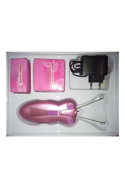COOYA Electric Thread Epilator with Micro Touch Hair Trimmer Set Pink