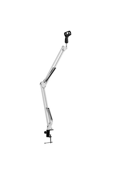 Generic White Adjustable Microphone Stand