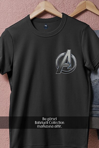 Bahriyeli Collection oversized Avengers Unisex T-Shirt με σχέδιο τσέπης