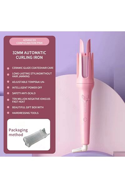 Choice AU pink without box Automatic Curling Iron 32 mm Big Roll Anion Ceramic Hair Curler 4-Speed Adjusta