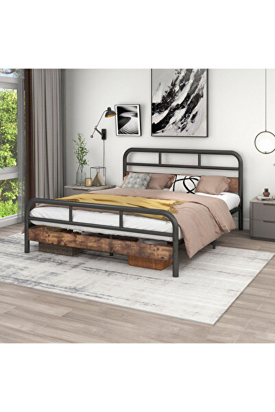 sharpdo Metal Platform Bed Frame, No Box Spring Required, Single Bed, With Heavy Duty Strong Support Slats