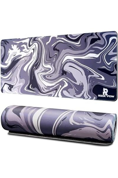 ROCK POW لوحة ماوس ألعاب كبيرة - 300 × 800 × 3 مم، سطح غير قابل للانزلاق، قاعدة مطاطية سميكة، مخيطة