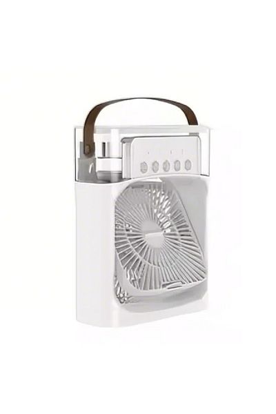 Choice white Fan/cooling fan portable household three in one small air cooler, LED night light, 5-hole humi