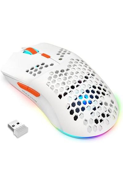 ROCK POW Wireless Gaming Mouse with Honeycomb Design