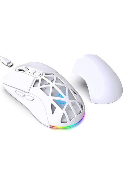 ROCK POW Wireless Gaming Mouse, Tri-Mode Bluetooth/2.4G/Wired Mouse, 6 Buttons with Adjustable 4800 DPI, BT 5