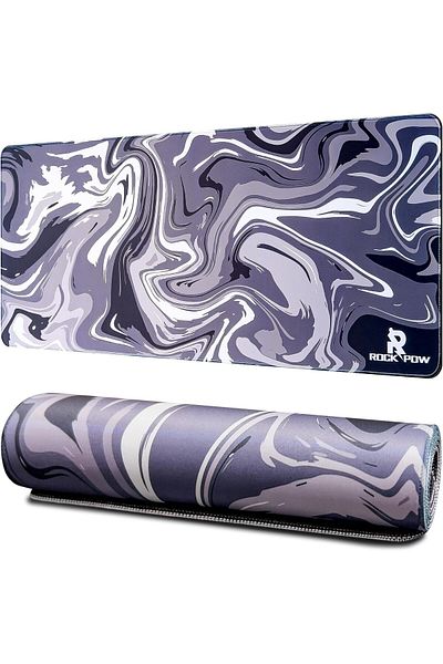 ROCK POW لوحة ماوس ألعاب كبيرة - 300 × 800 × 3 مم، سطح غير قابل للانزلاق، قاعدة مطاطية سميكة، مخيطة