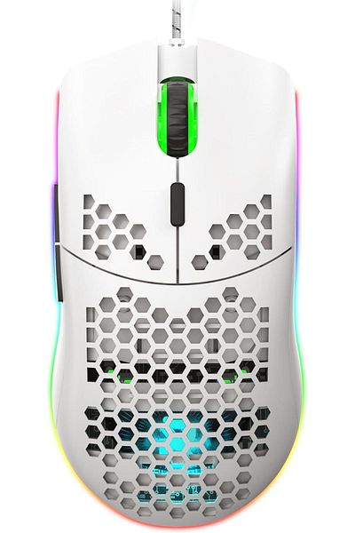 ROCK POW Gaming Mouse, Honeycomb Design, RGB Backlight, Wired Mouse with 8000 DPI Optical Sensor