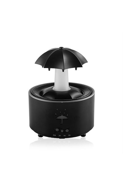 Choice EU black Cloud Rain Humidifier Raindrop Aroma Essential Oil DiffuserRemote Control Night Light Deskt