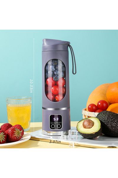 Choice Purple LED display mixer, 450ml USB rechargeable portable milkshake mixer - equipped with a 12 piece