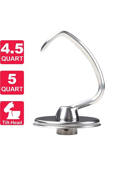 Choice Stainless Steel Dough Hook for Kitchenaid Stand Mixer 4.5QT and 5QT Mixer Dough Attachments for K...