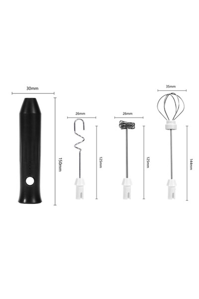Choice black Electric Handheld Blender 3-Bar Rechargeable Wireless Milk Froth...