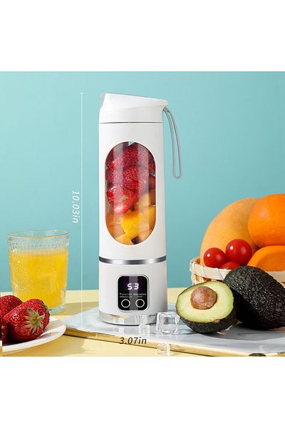 Choice White LED display mixer, 450ml USB rechargeable portable milkshake mixer - equipped with a 12 piece