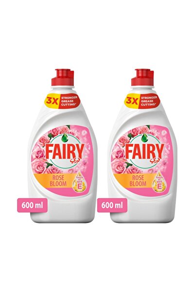 Fairy سائل غسيل الأطباق برائحة زهرة الورد، بلمسة فيتامين E، عبوة اقتصادية، 2 ...