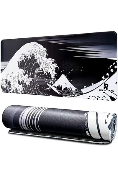ROCK POW Large Gaming Mouse Pad with Anti-Slip Surface, 800x300x3mm, Thicker Rubber Base Gaming Mous