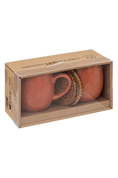 Secret de Gourmet 2-Piece Alicante Coffee Mug Set with Soucoupe Brown 300ml