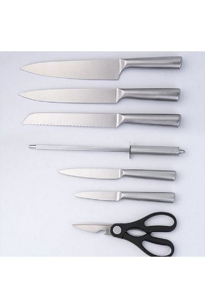 Hatchen 10-Piece Stainless Steel Kitchen Knife Set Black and Silver