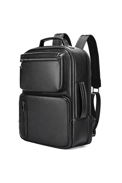 Lucmark Lucmark multifunctional bag made of genuine leather, 42x30x14 cm, black, laptop compartment