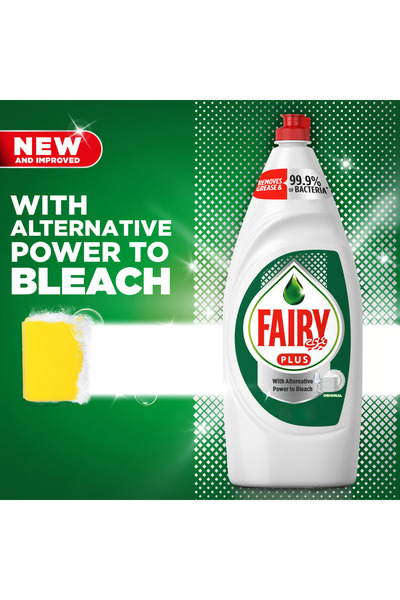 Fairy Plus Original Dishwashing Liquid With Alternative Power To Bleach Value Pack 1.25 Litres