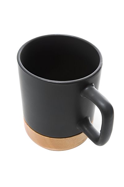 Secret de Gourmet Ceramic and Wood Modern Coffee Mug Black and Brown 430ml