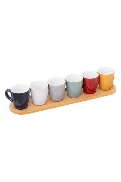 Secret de Gourmet 6-Piece Coffee Mug Set with Plate Multicolor 90ml