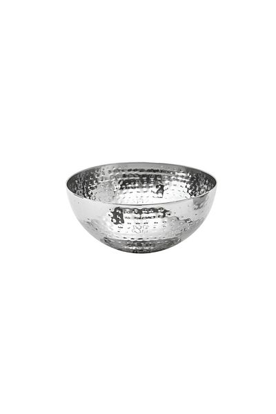Secret de Gourmet Hammered Stainless Steel Salad Bowl Silver