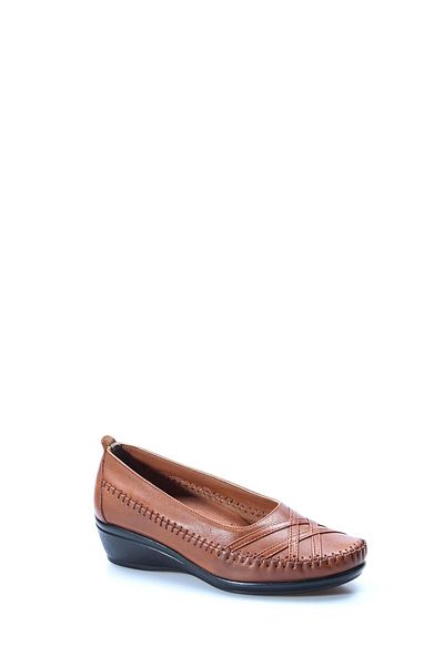 Ayakkabıhane Genuine Leather Inside and Outside Red Women's Comfortable Heeled Casual Shoes Ah07359261023