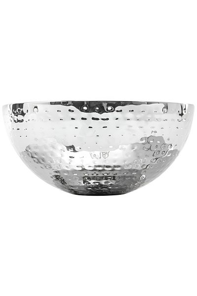 Secret de Gourmet Hammered Stainless Steel Salad Bowl Silver 29cm