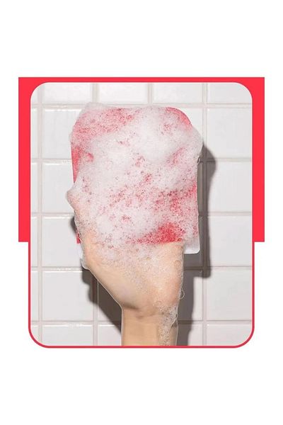 Mom's Korean loofah Mom's Bath - Exfoliating loofah to get rid of body problems (one piece) red