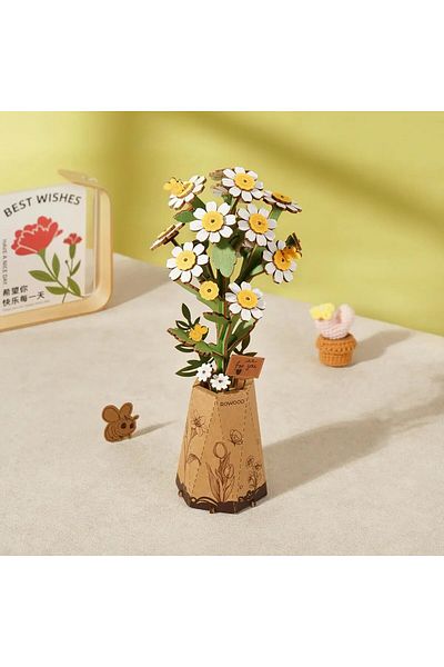 Robotime Chamomile Flowers - 3D Wooden Puzzle - 101 Pieces