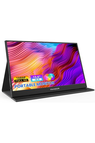 FANGOR Portable Monitor, 15.6" FHD 1080P Travel Monitor for Laptop, Ultra-Slim HDR IPS Computer Gami