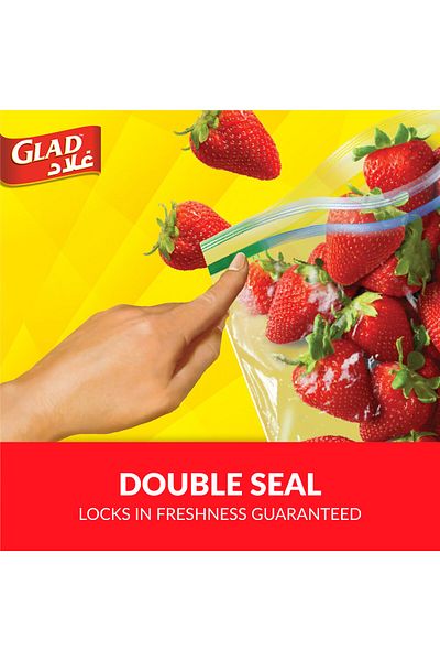 Glad Storage Zipper Bags, Size 16.8cm x 18cm 50 pcs