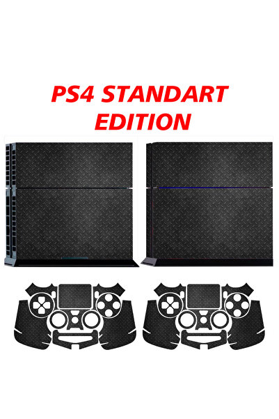 KT Decor Siyah Metal Yüzey Playstation 4 Full Sticker Kaplama Seti