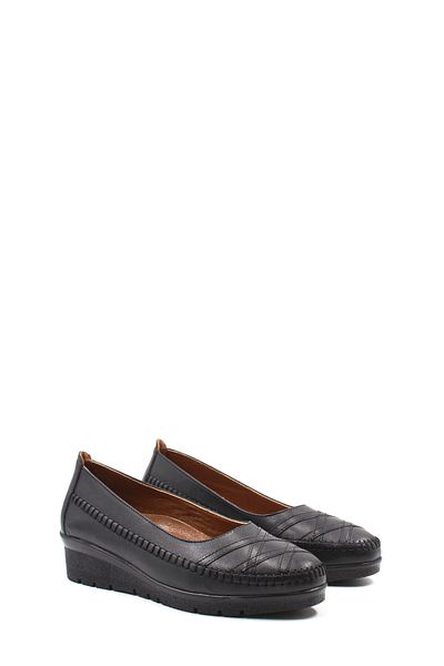 Ayakkabıhane Genuine Leather Inside and Outside Black Women's Comfortable Casual Shoes Ah07359261023
