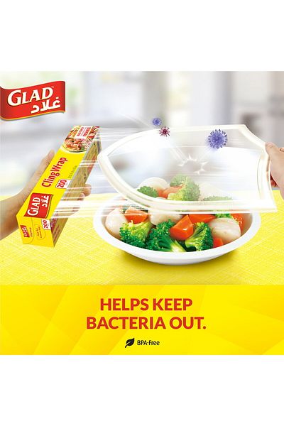Glad Cling Wrap 200 sq.ft.Size 61m x 30.5cm 1 pc