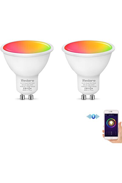Generic مصباح ريدير GU10 الذكي، مصابيح إضاءة سبوت بتقنية البلوتوث، مصباح إضاءة LED بقوة 5 وات