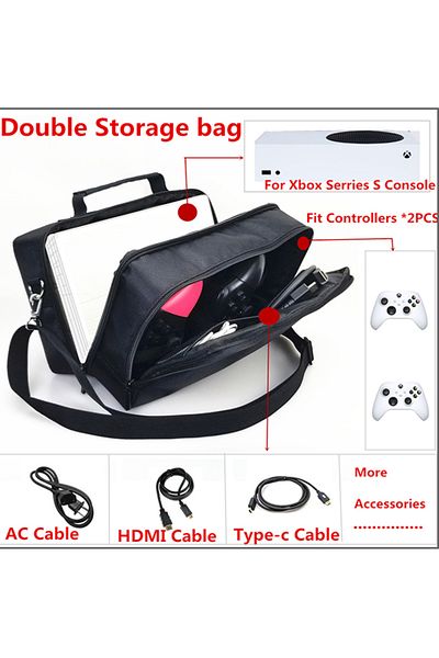 FlashHawk Large Space Double Storage Bag Carry Case for Xbox Series S
