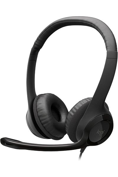 logitech H390 Wired Headset for PC/Laptop, Stereo Headphones with Noise Cancelling Microphone, USB-A