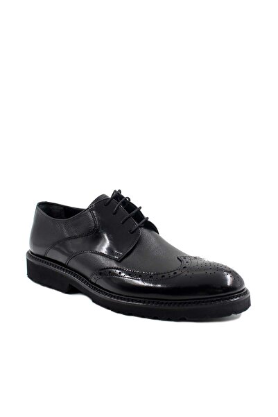 Ayakkabıhane Inside and Outside Genuine Floater Leather Black Men's Oxford Casual Shoes Ah07237131625