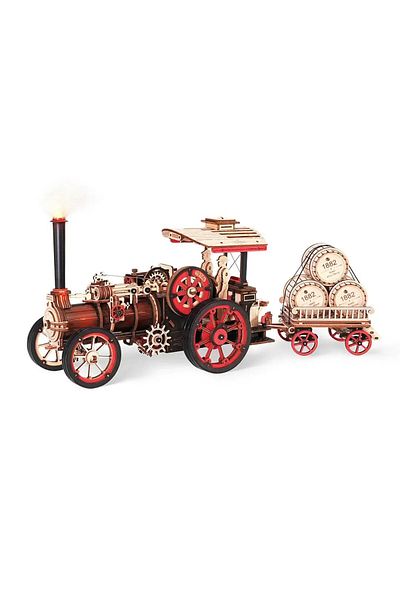 Robotime Steam Engine Car - 3D Mechanical Wooden Puzzle - 469 Pieces