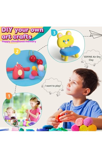 toy box tr طين يجف في الهواء، مجموعة تشكيل 36 قطعة من طين الرغوة السحري للأطفال والكبار، هدية للأولاد والبنات