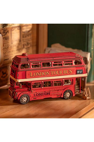 Robotime London Bus - 3D Wooden Puzzle - 255 Pieces