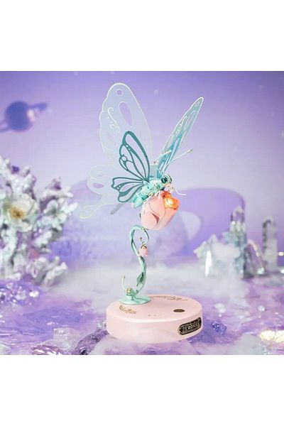 Robotime Pink Butterfly - 3D Mechanical Puzzle Made of Metal and Plastic - 79 Pieces