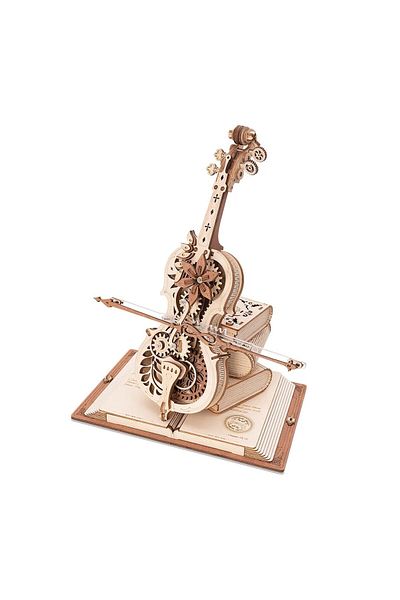 Robotime Magic Cello Music Box - 3D Mechanical Wooden Puzzle - 199 Pieces